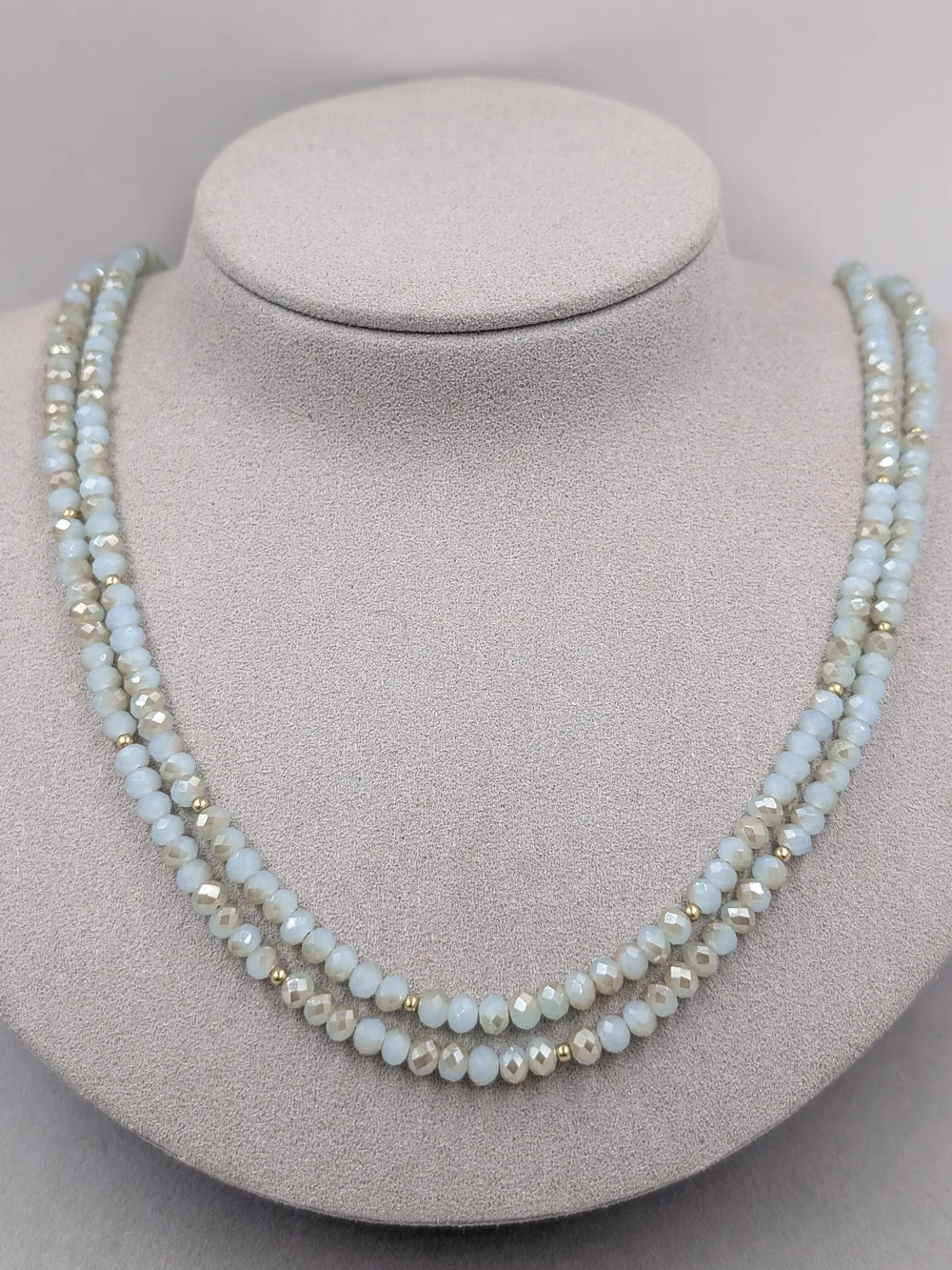 Spartina 449 Double Strand Seafoam Crystal Bead Necklace Pouch | 0245